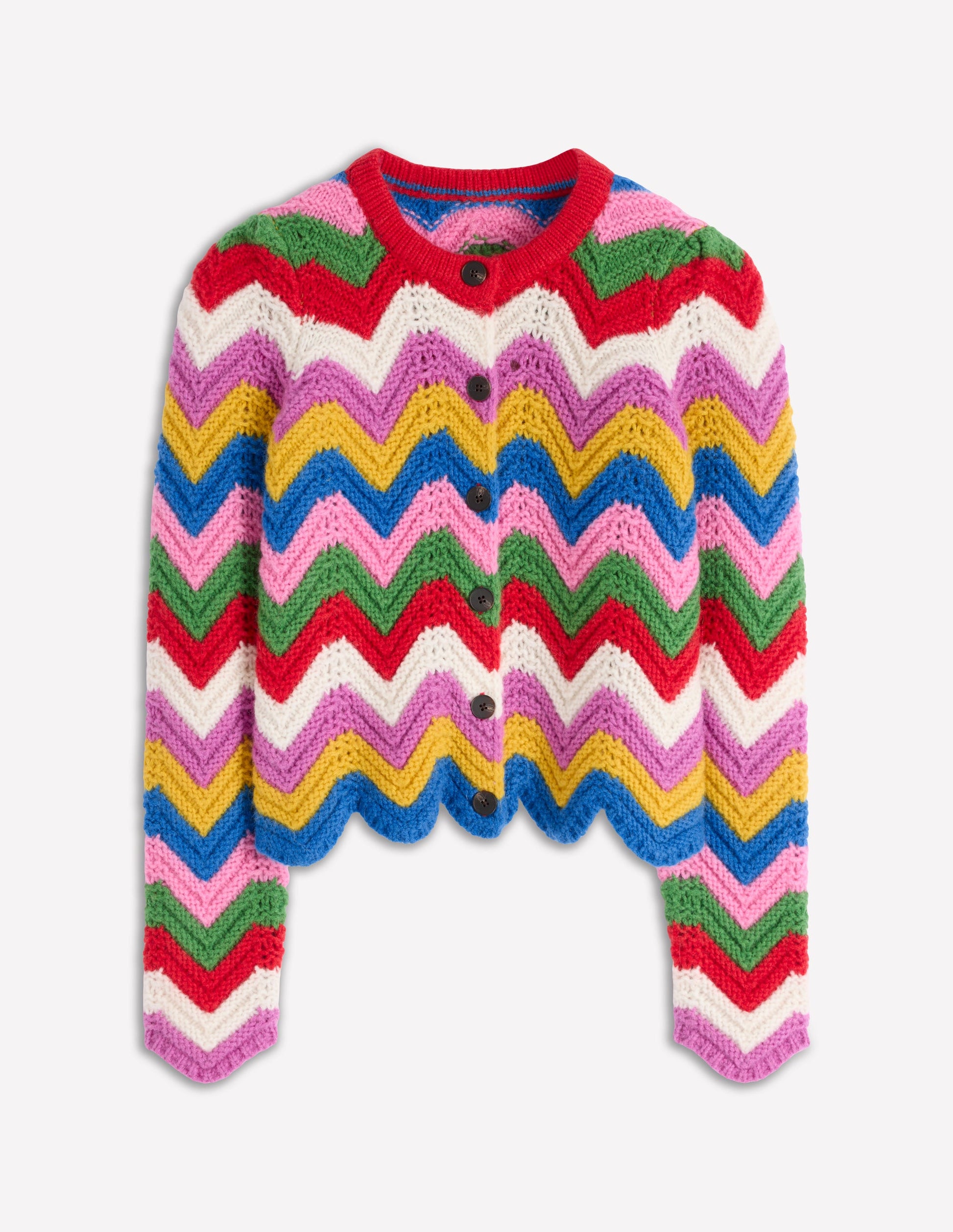 Grobstrickjacke mit Chevronmuster-Bunt, Zickzack-8