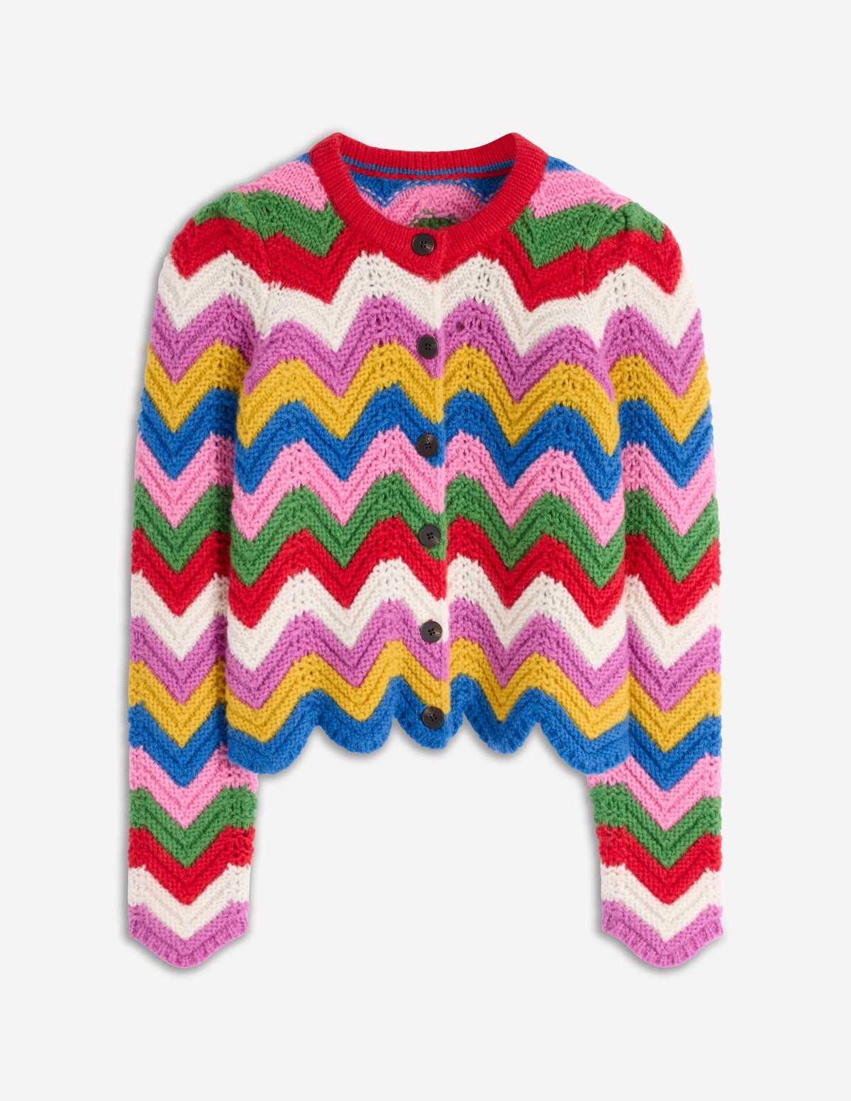 Grobstrickjacke mit Chevronmuster-Bunt, Zickzack - Image 8