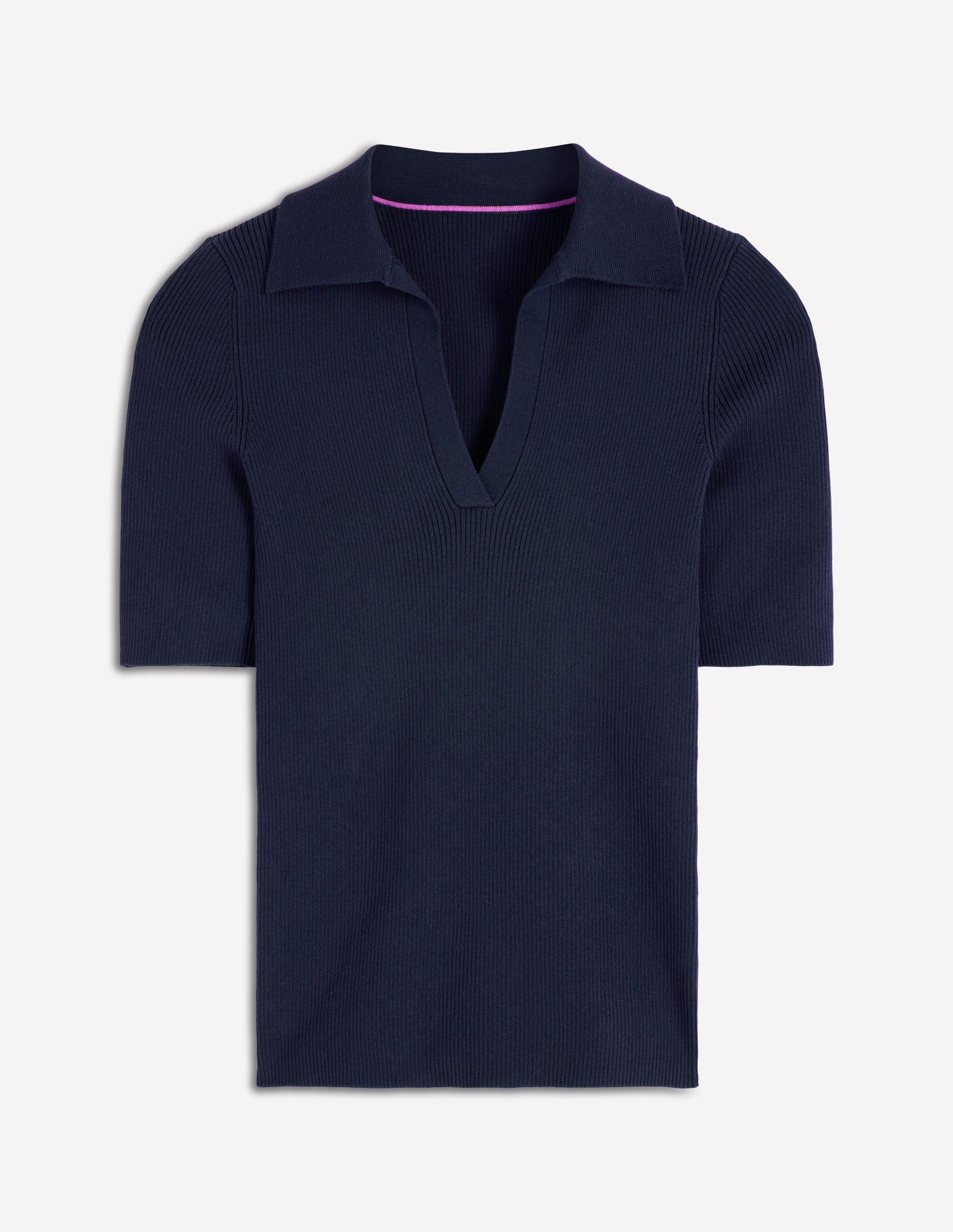 Henley-Shirt aus Rippstrick-Marineblau - Image 6