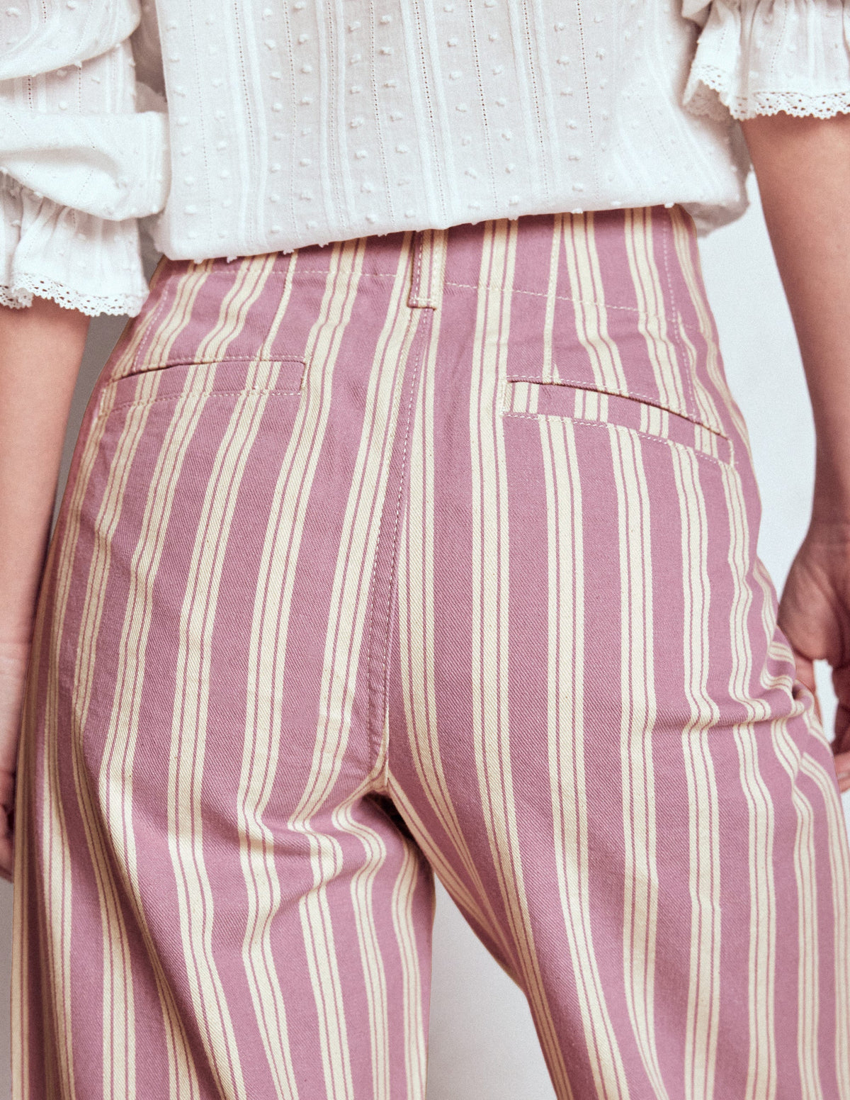 Primrose Patch Pocket Trousers-Lilac Tram Stripe - Image 2