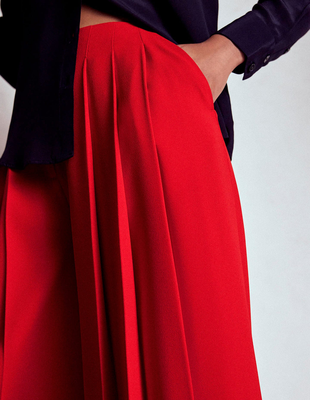 Regent Wide Leg Trousers-Poppy Red-1