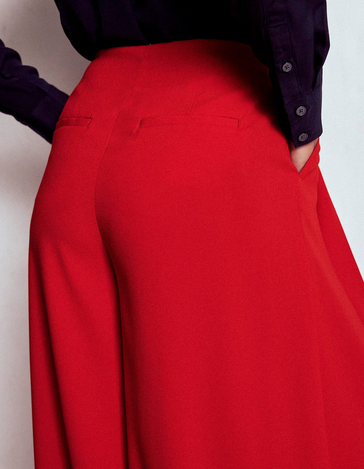 Regent Wide Leg Trousers-Poppy Red - Image 7