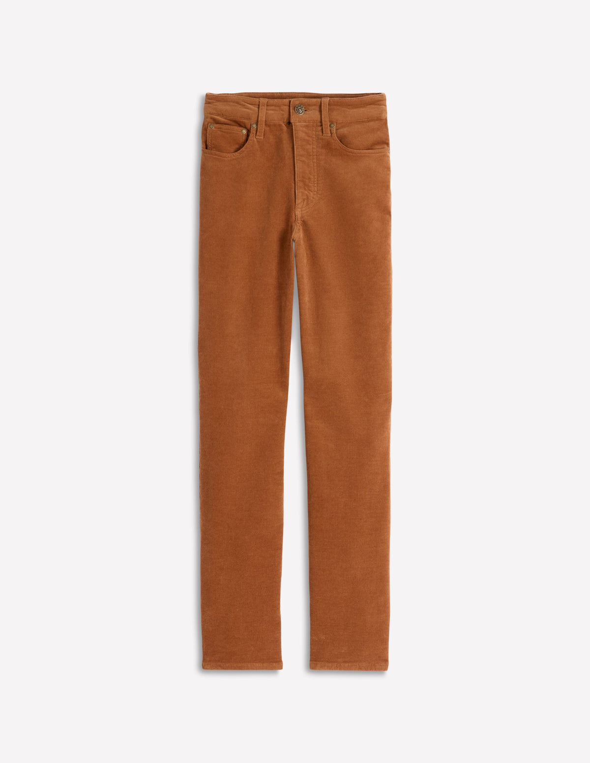 Schmal geschnittene Cord-Jeans mit hohem Bund-Ingwer-6