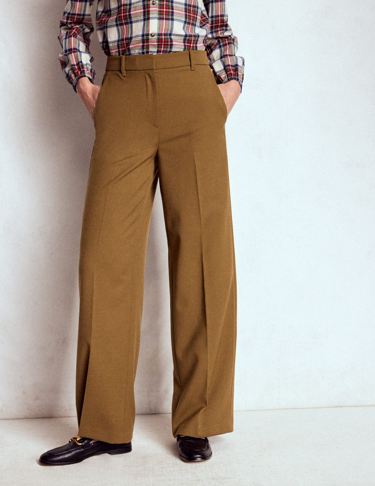 Belgravia Taillierte Hose-Tabakbraun-4