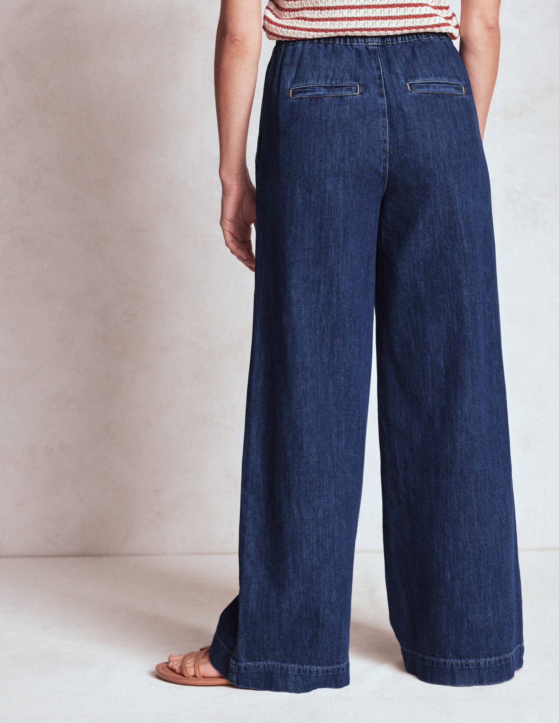 Jeans mit Kordelzug-MITTLERE WASCHUNG-3