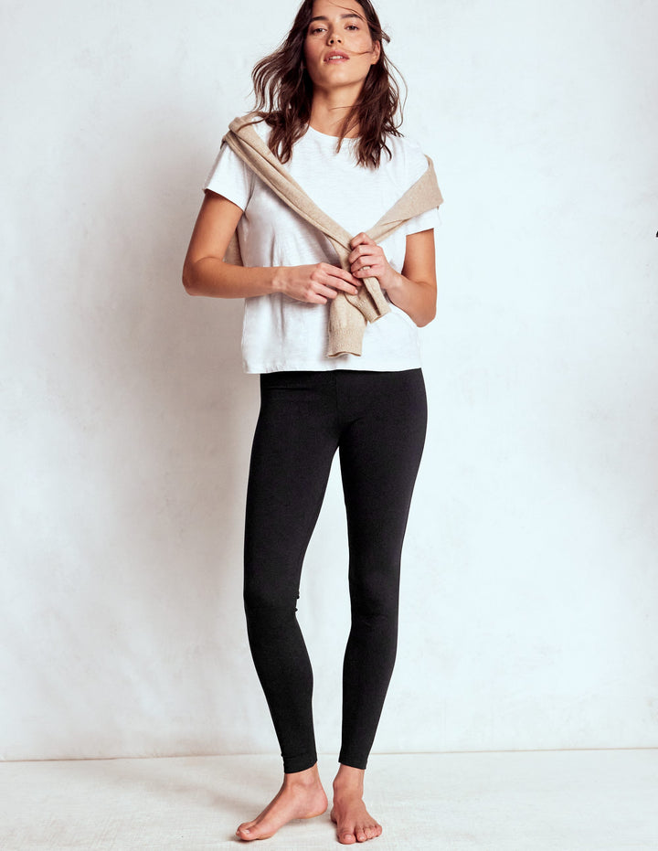 Legging taille haute en jersey-Noir