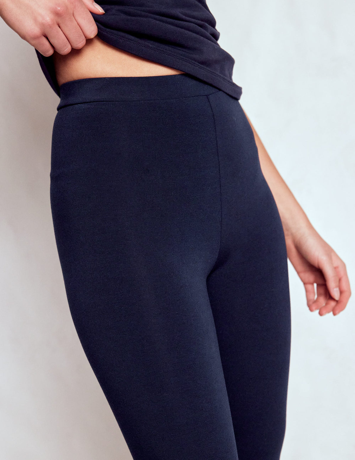 Legging taille haute en jersey-Bleu marine - Image 2