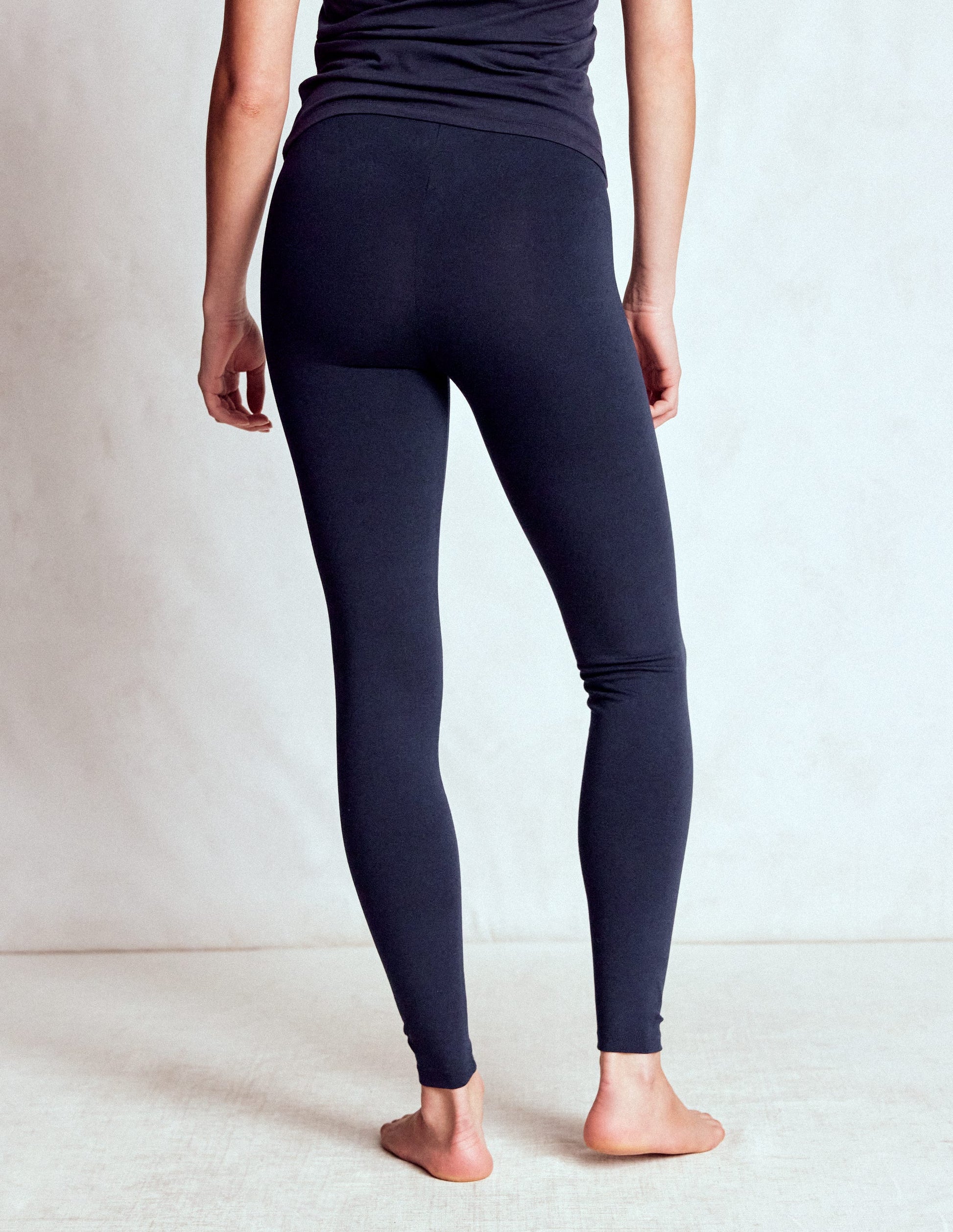 Legging taille haute en jersey-Bleu marine-3