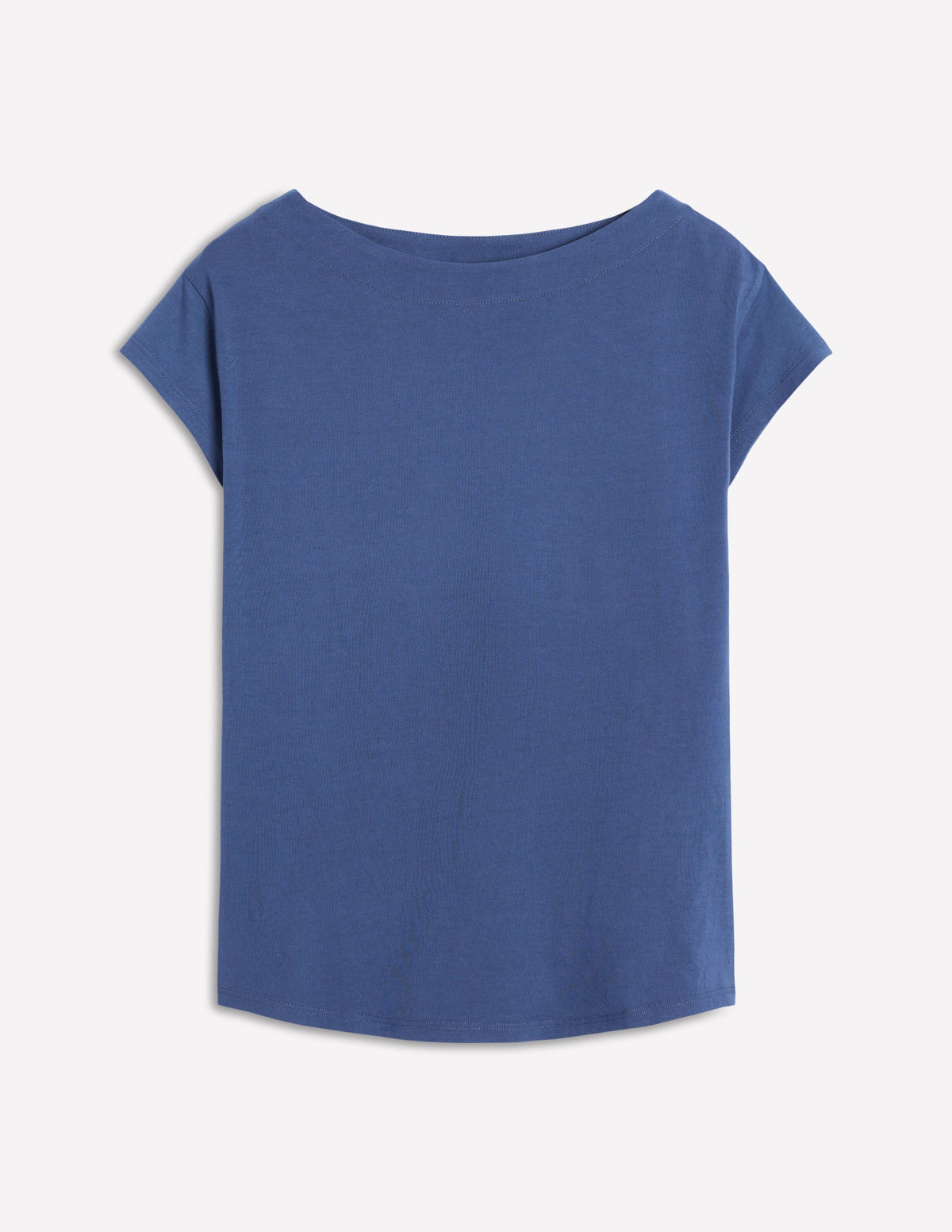 Superweiches T-Shirt mit U-Boot-Ausschnitt-Denim-Blau - Image 5