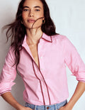 Sienna Baumwollhemd-Rosa, Bommelbesatz