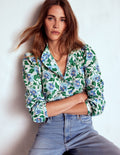 Helena Cotton Top-Rich Emerald, Ornate Vine
