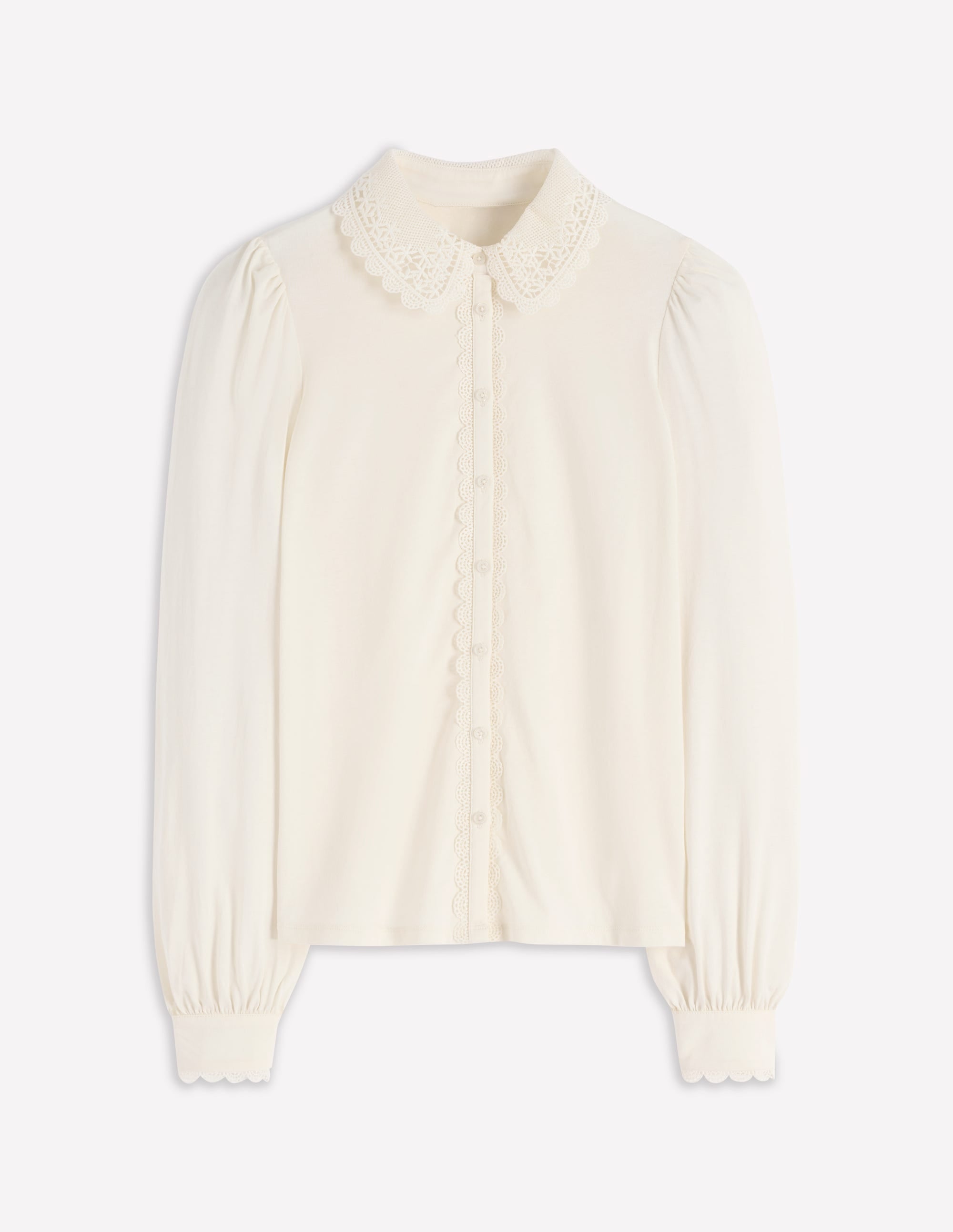 Lace Collar Blouse-Ivory - Image 5