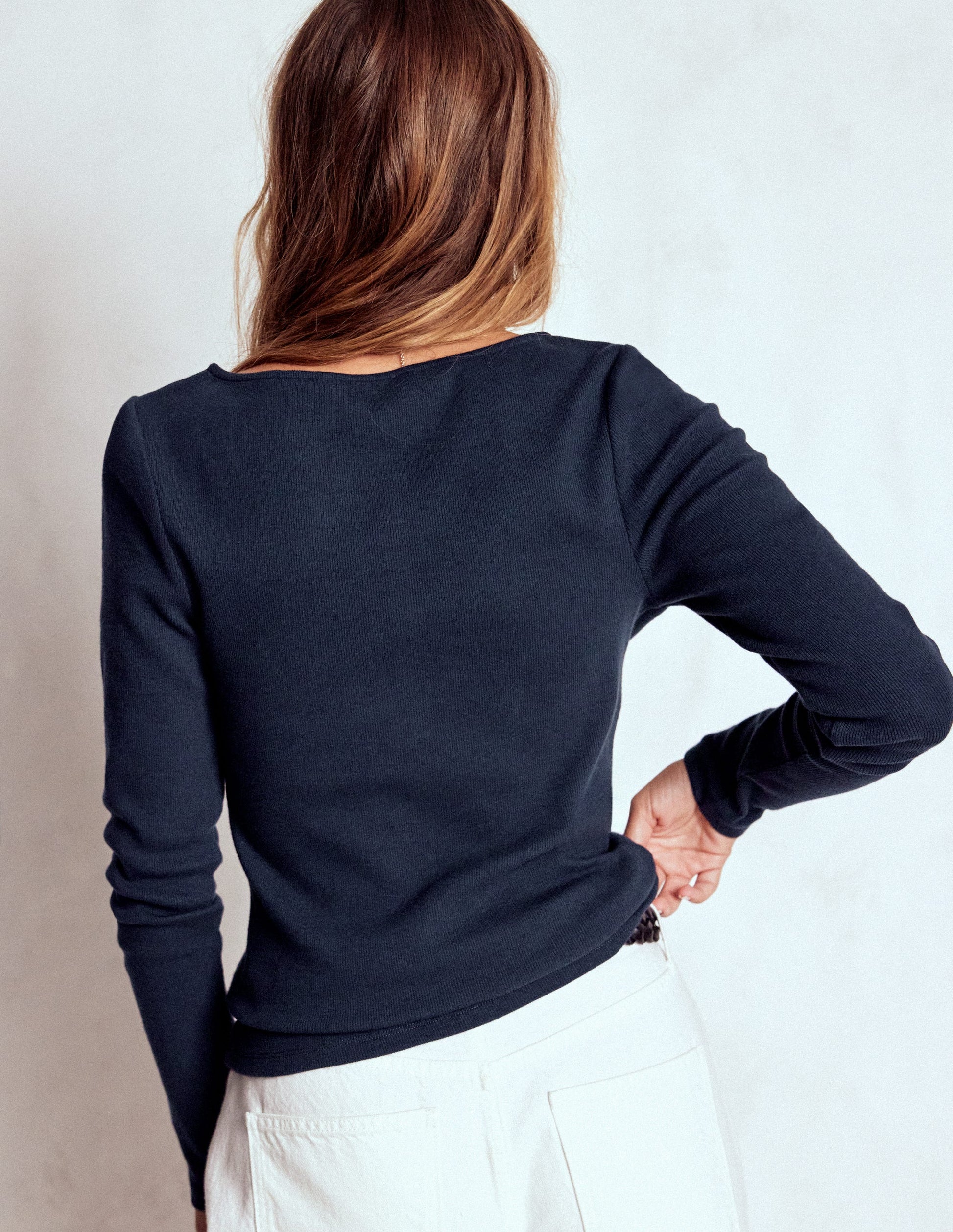 Geripptes Henley-Shirt-Marineblau-3