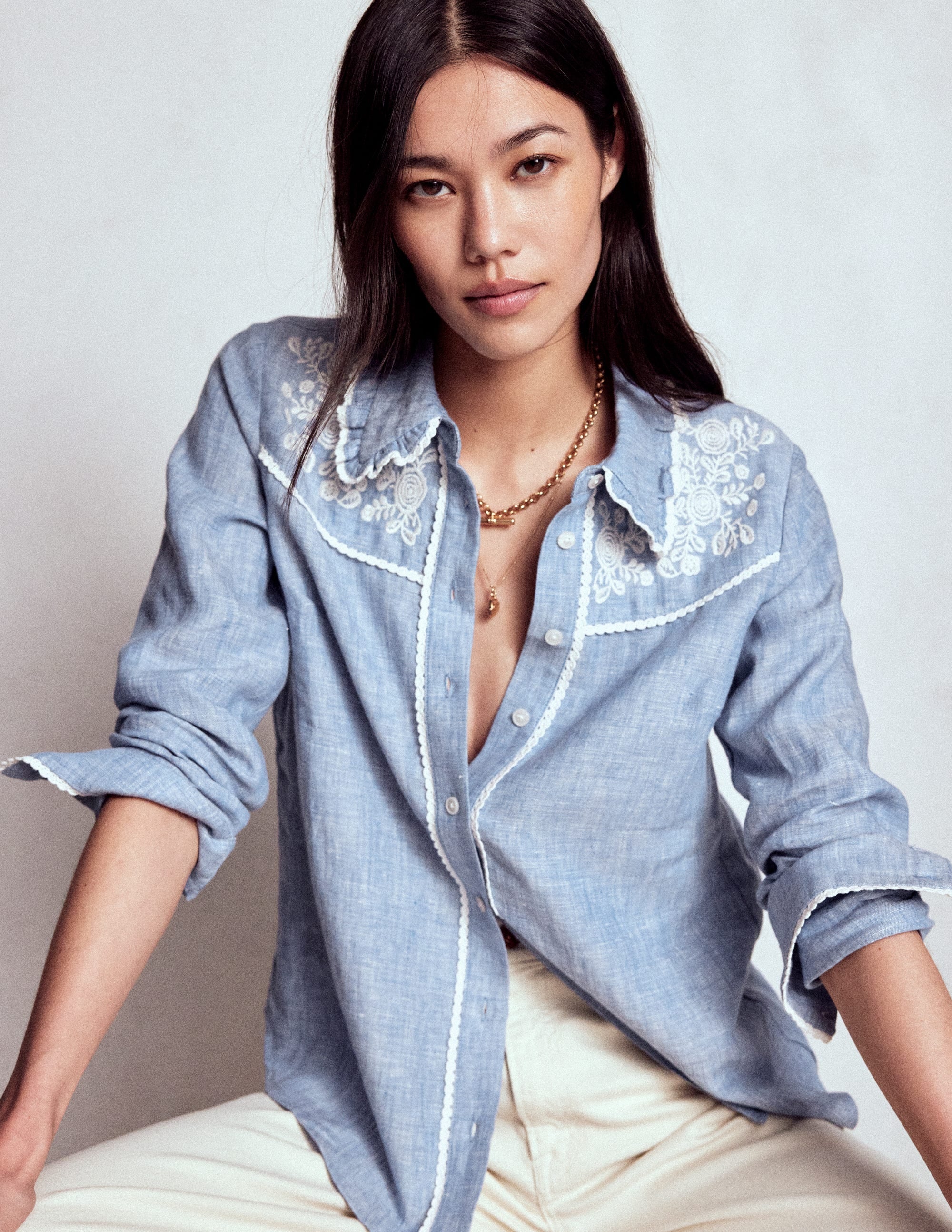 Sienna Western Shirt-Chambray - Image 1