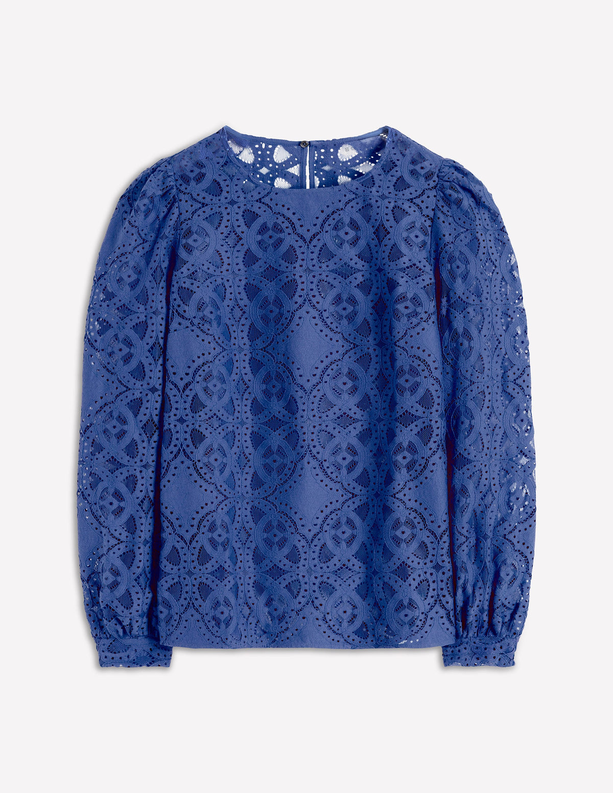 Oberteil aus Spitze mit Rundhalsausschnitt-Denim-Blau - Image 5