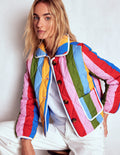 Fitzrovia Steppjacke-Regenbogen Streifen