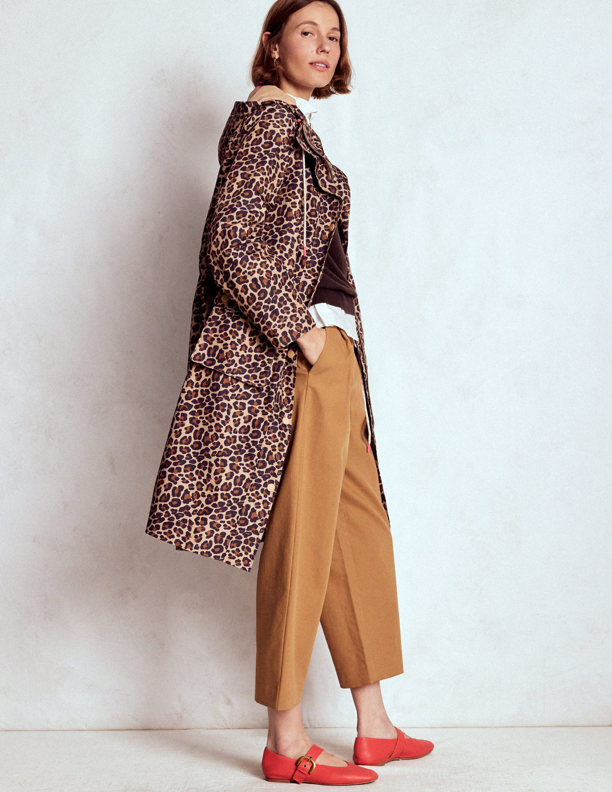Lange Regenjacke-Bunt, Gepard Punkte-4