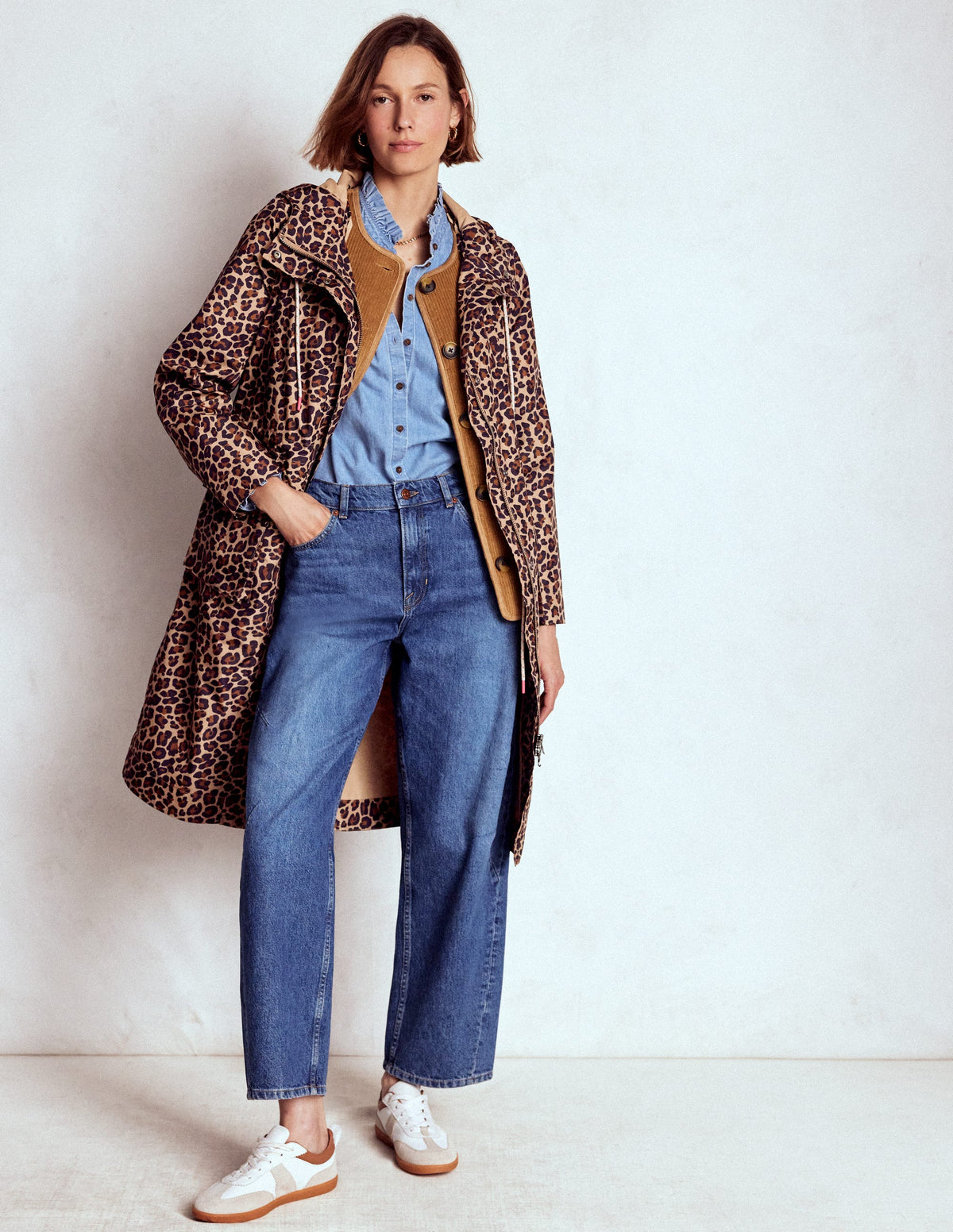 Lange Regenjacke-Bunt, Gepard Punkte-5
