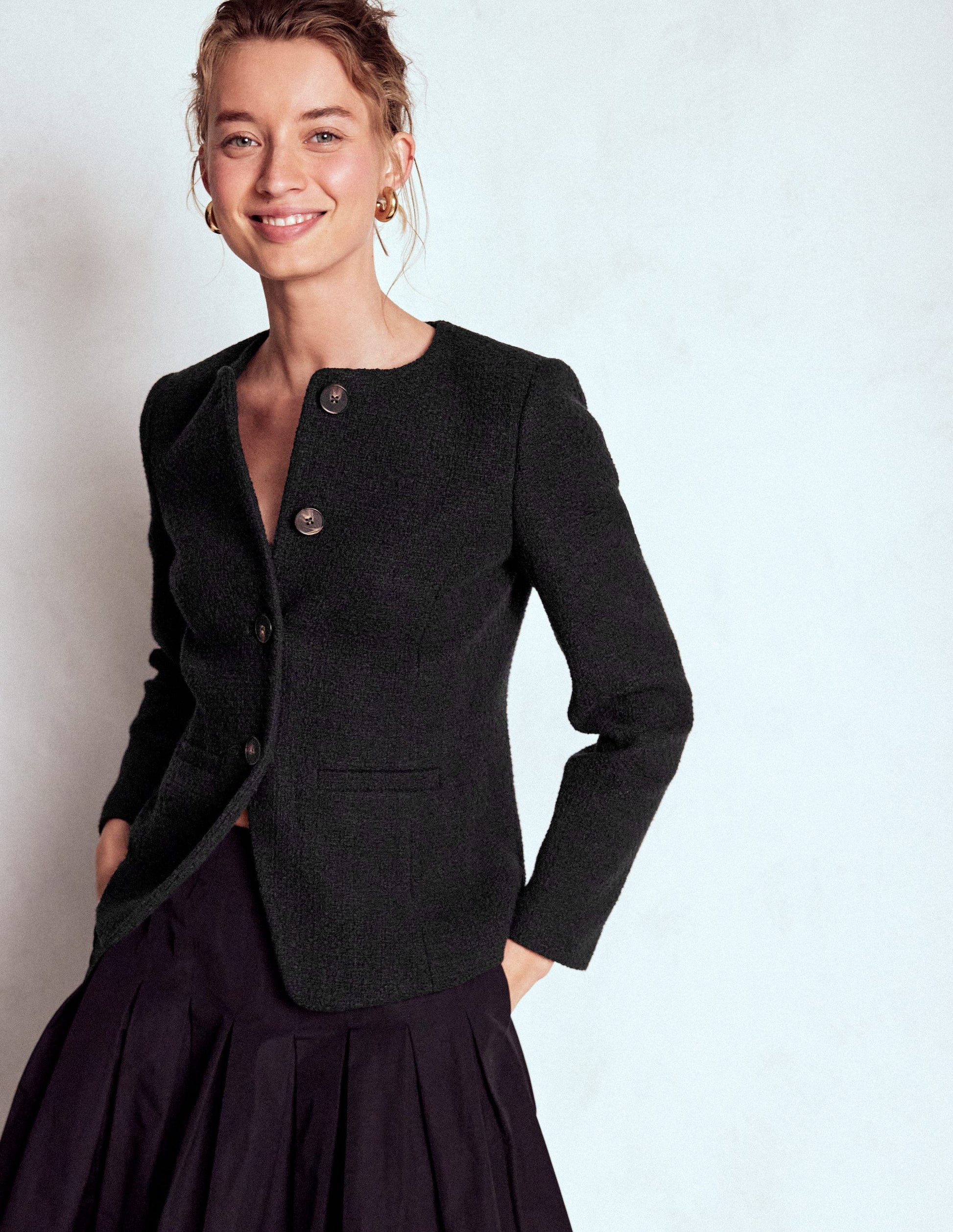 Hampstead Texturierter Blazer-Schwarz-4