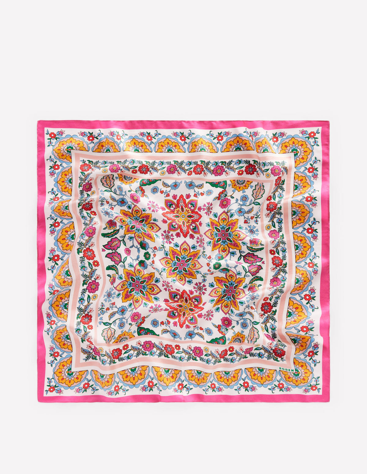 Elisabeth Silk Square Scarf-Multi, Botanical Paisley-3