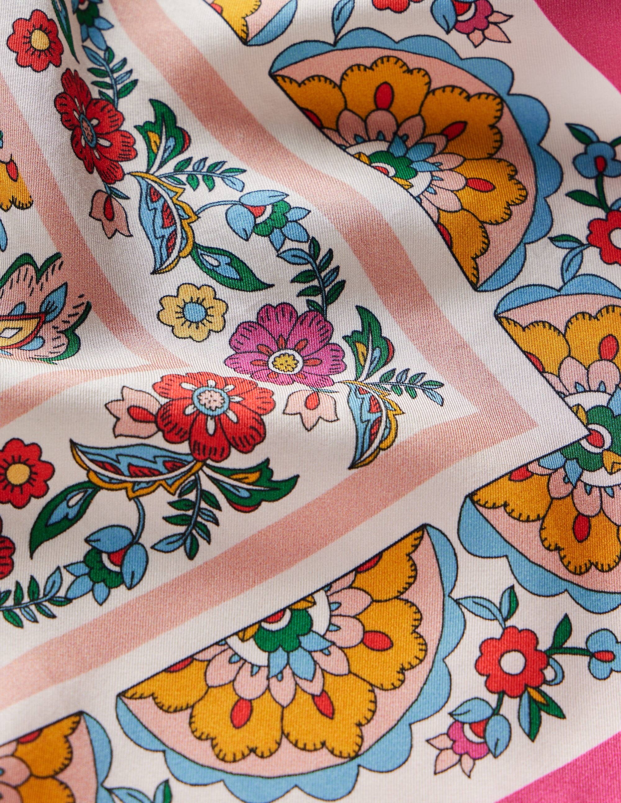 Elisabeth Silk Square Scarf-Multi, Botanical Paisley - Image 4