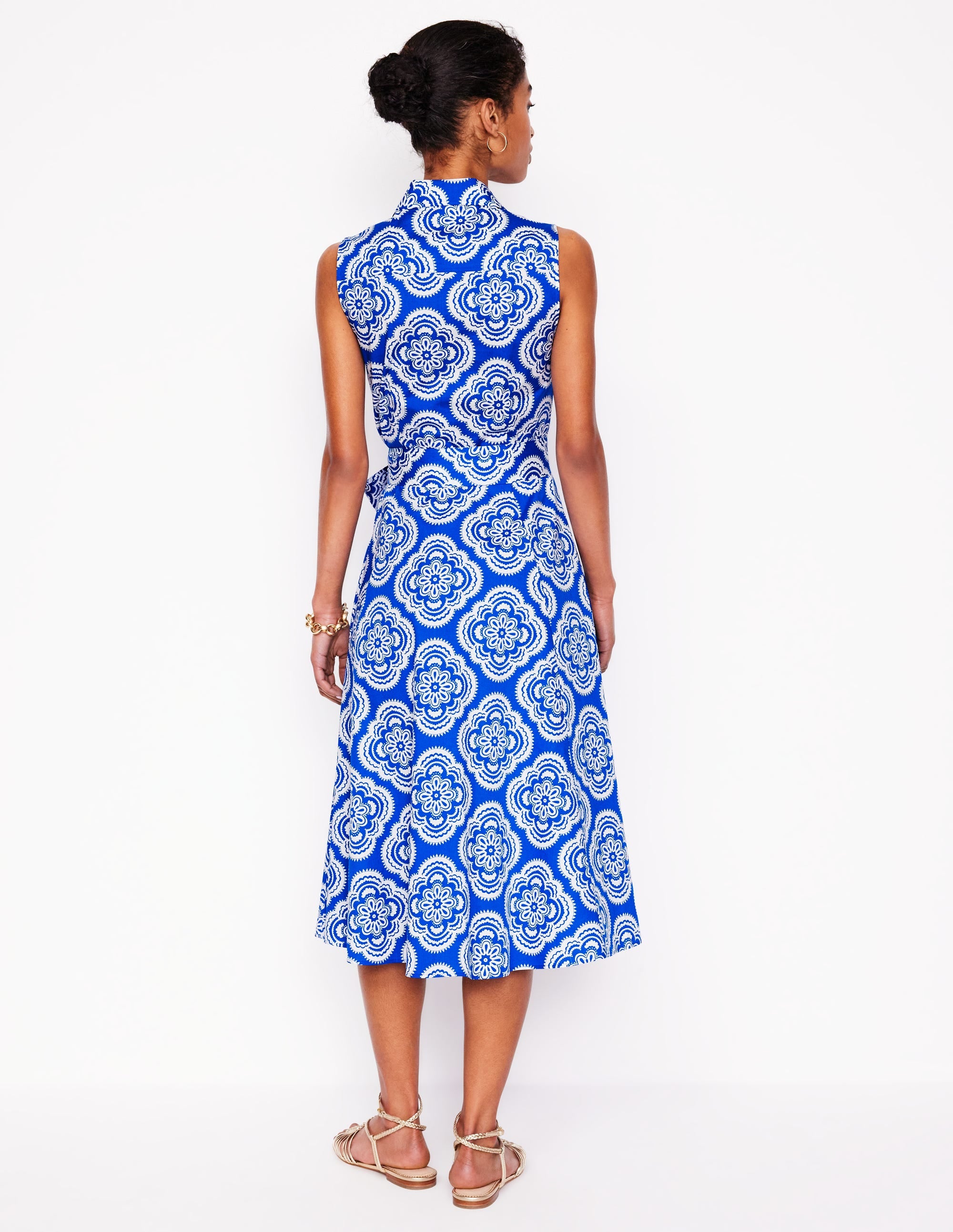 Amy Ärmelloses Hemdblusenkleid-Galerie-Blau, Botanic Blush-Motiv - Image 2