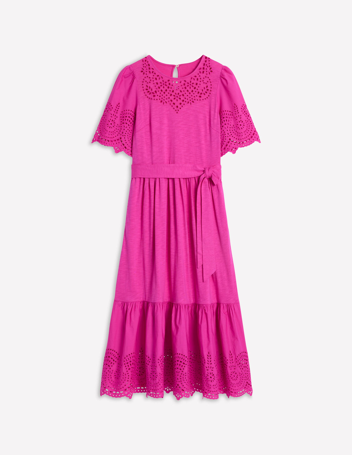 Robe longue Isabel à broderie anglaise-Magenta - Image 6