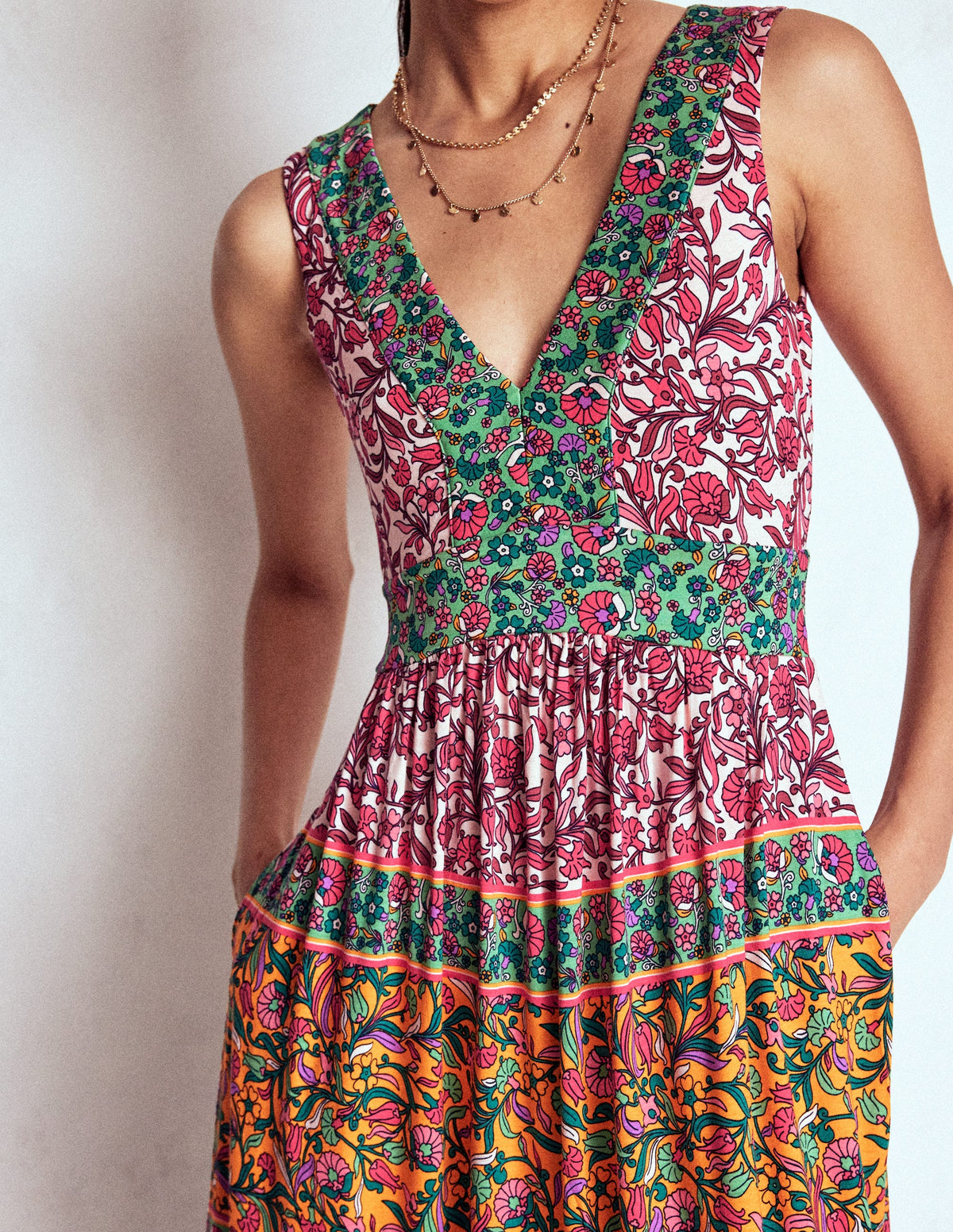 Robe longue Olympia en jersey-Multi, motif Enchanting Vine - Image 2