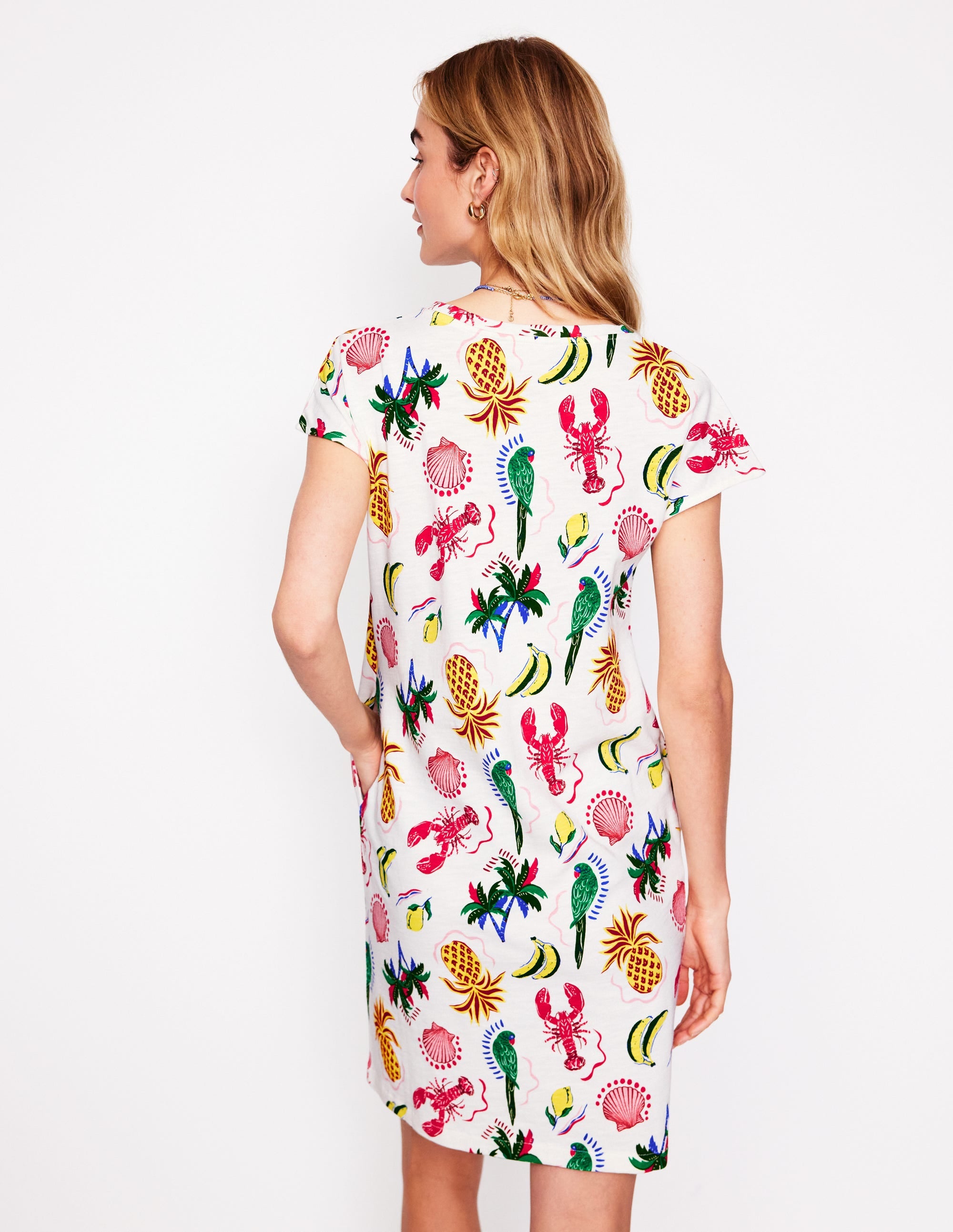 Leah T-Shirt-Kleid aus Jersey-Tropische Bonanza-Rebe - Image 3