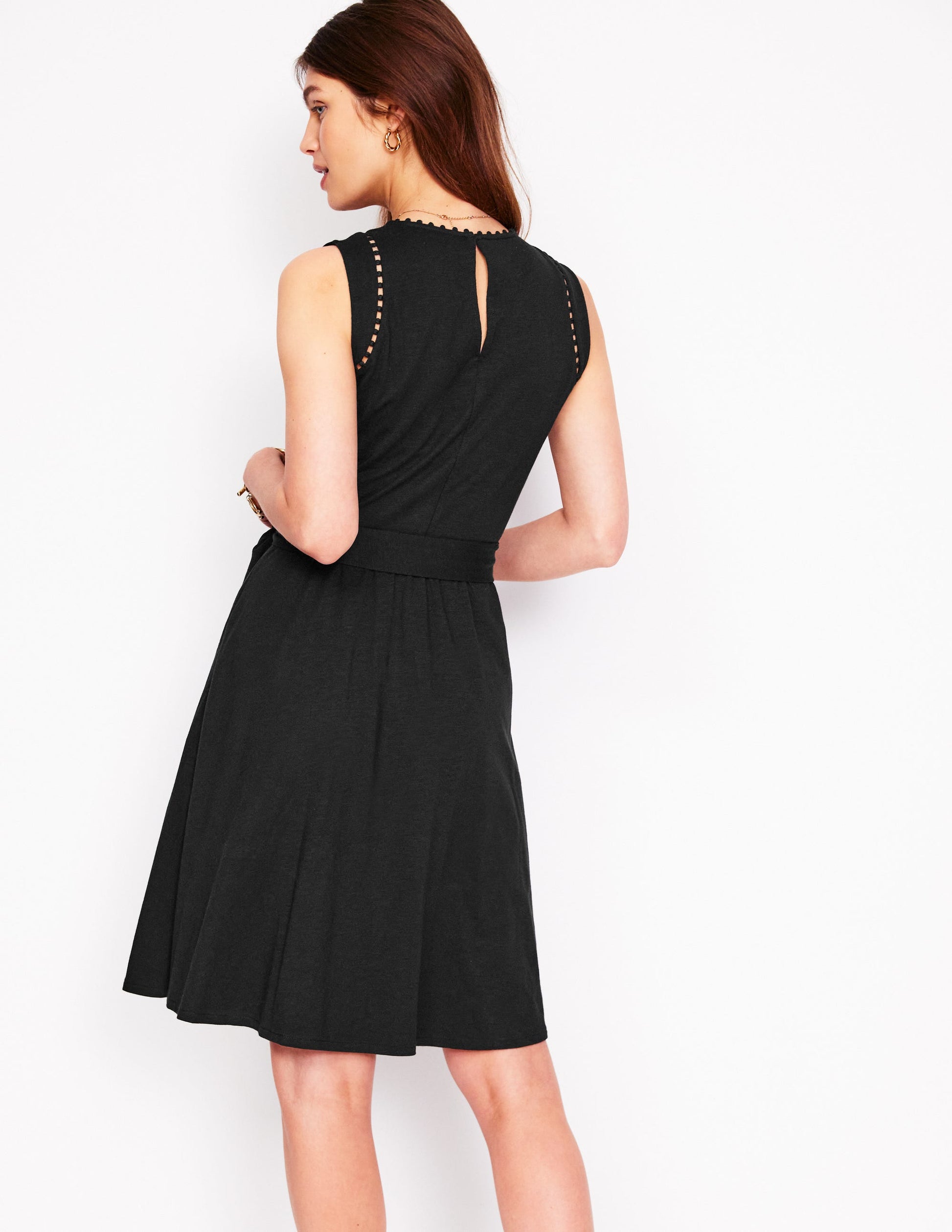 Robe courte Mila en jersey-Noir-3