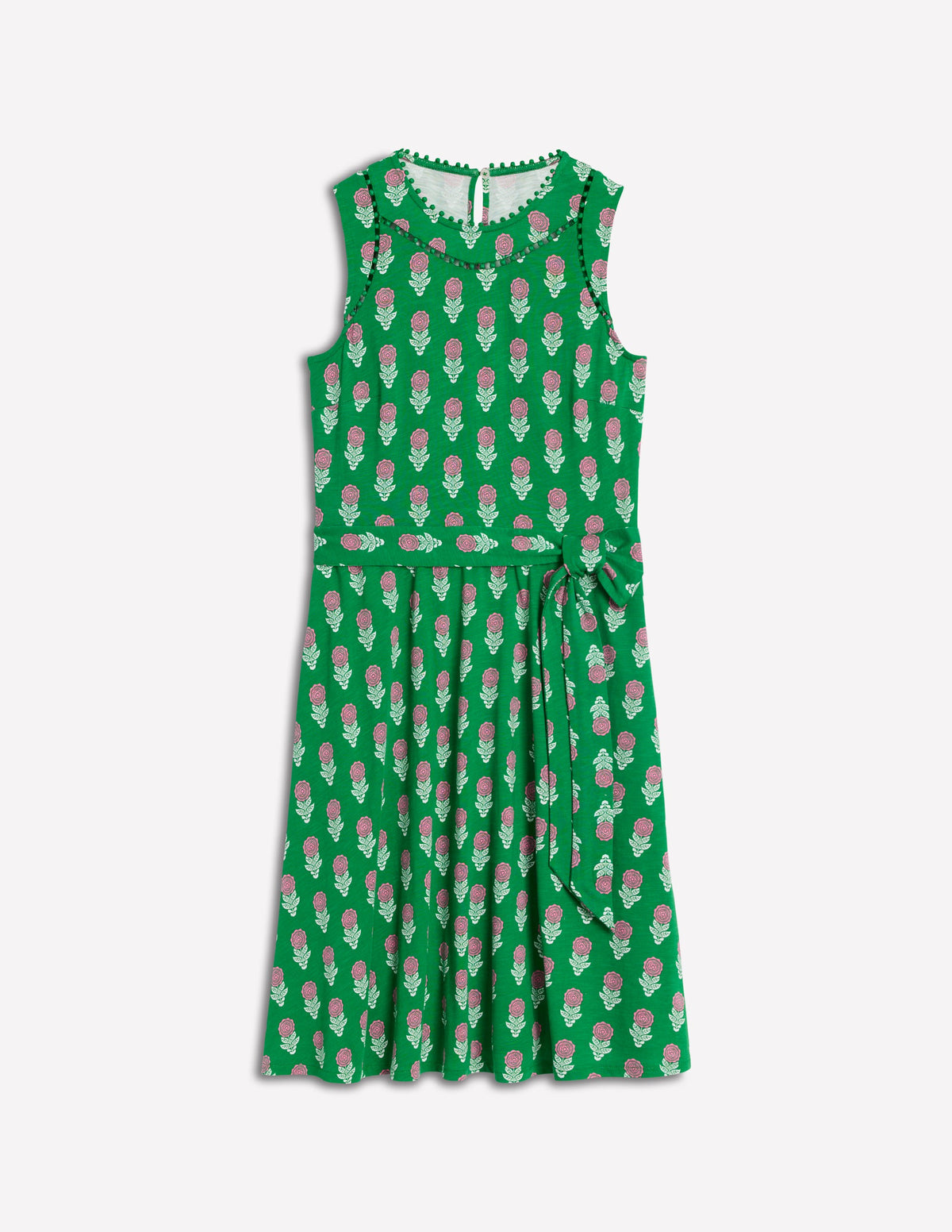 Mila Kurzes Jerseykleid mit Besatz-Smaragdgrün, Dahlienzweig-5