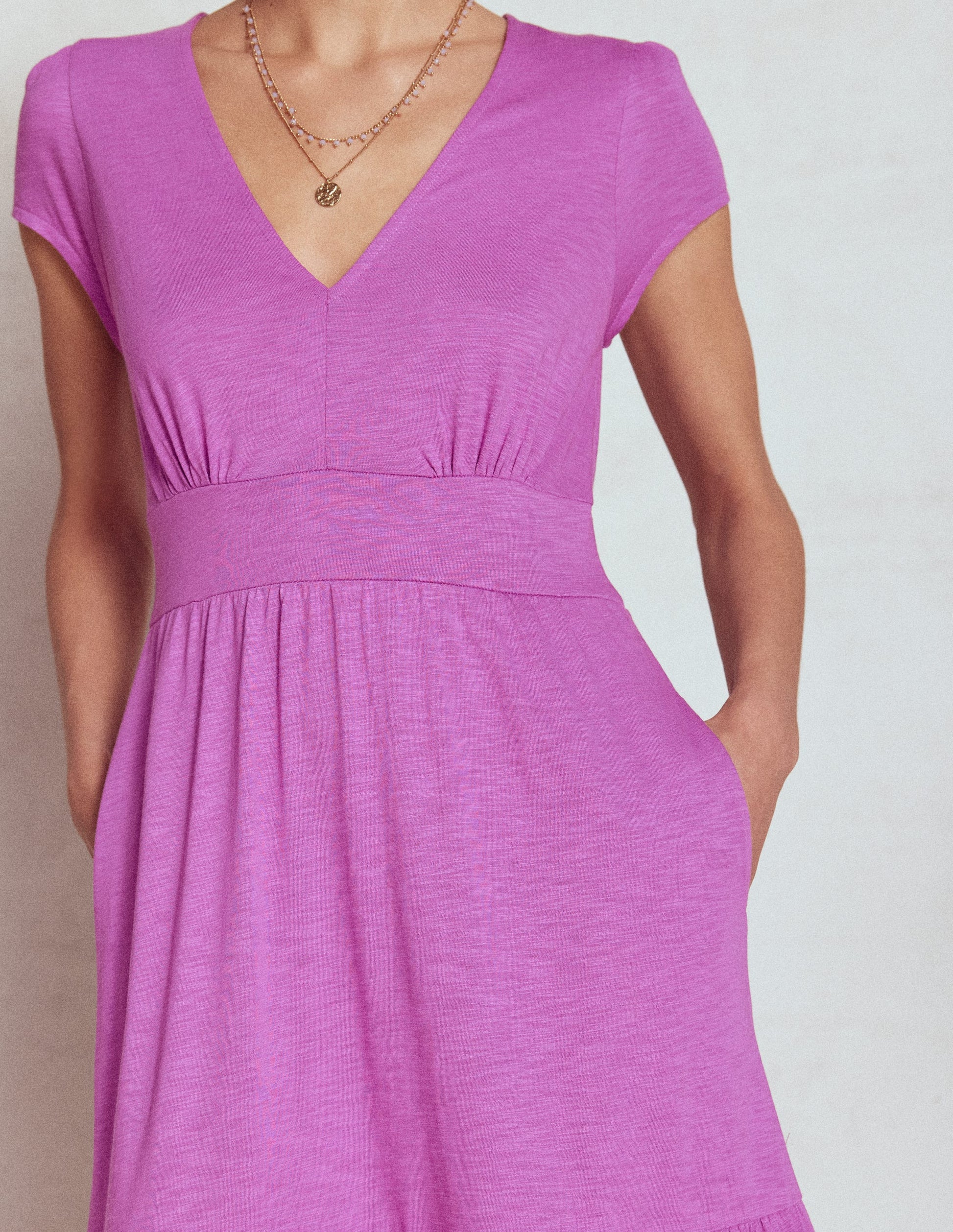 Eloise Gestuftes Jerseykleid-Fingerhut-Lila-4
