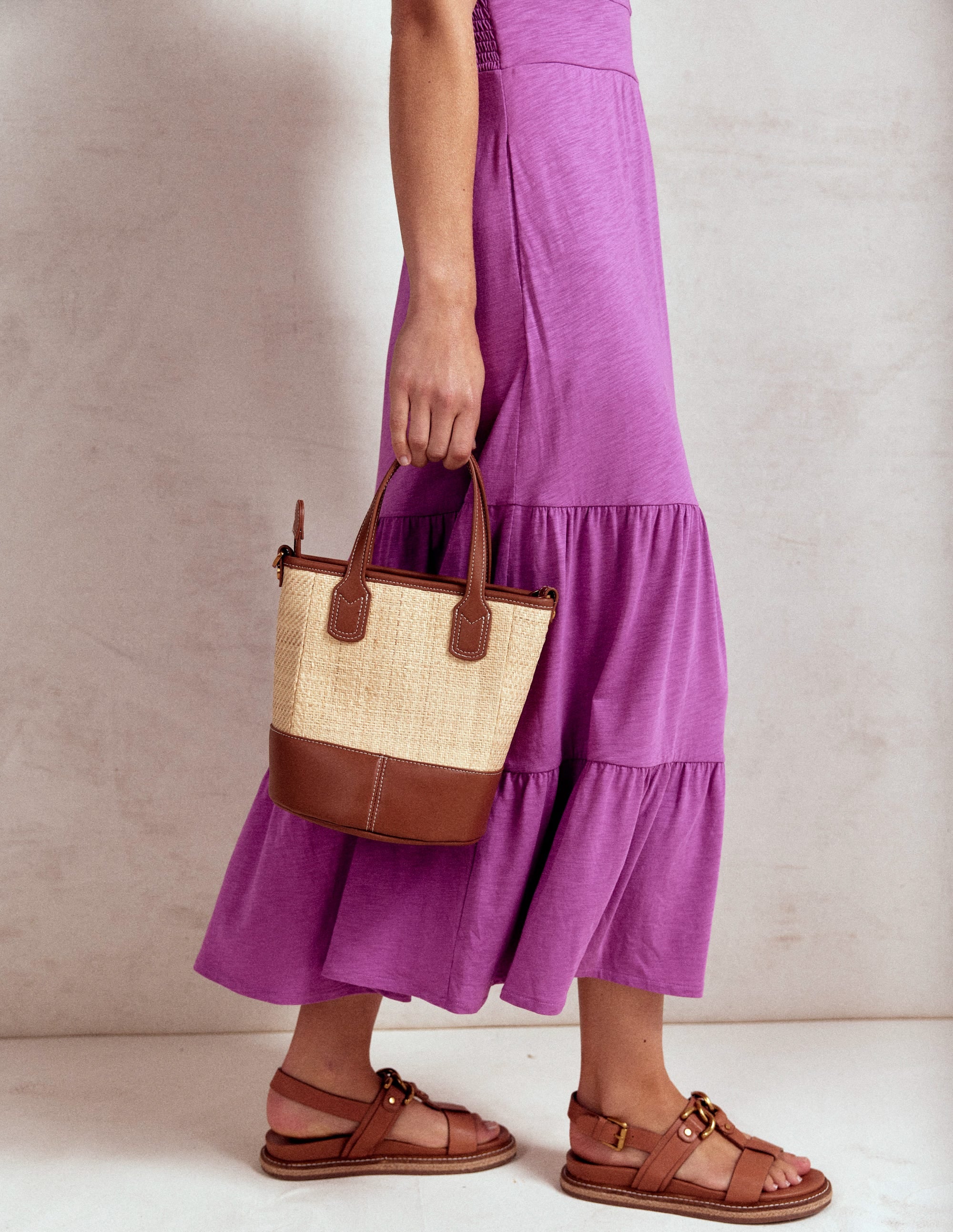 Eloise Gestuftes Jerseykleid-Fingerhut-Lila - Image 1