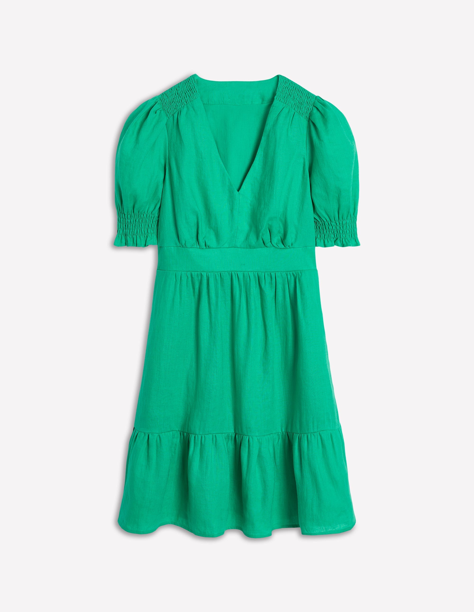 Anna Kurzes Leinenkleid-Aquamarinblau - Image 5
