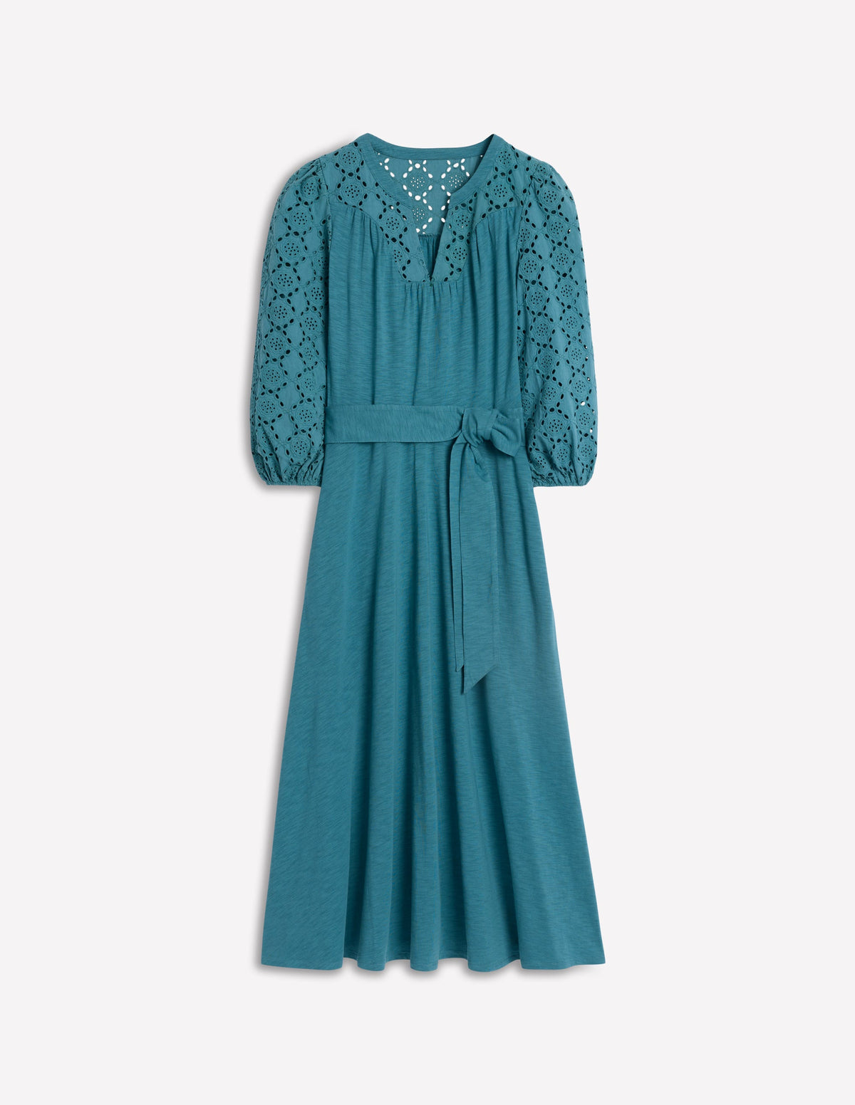 Eden Jerseykleid mit Lochstickerei-Wasserfallblau - Image 5