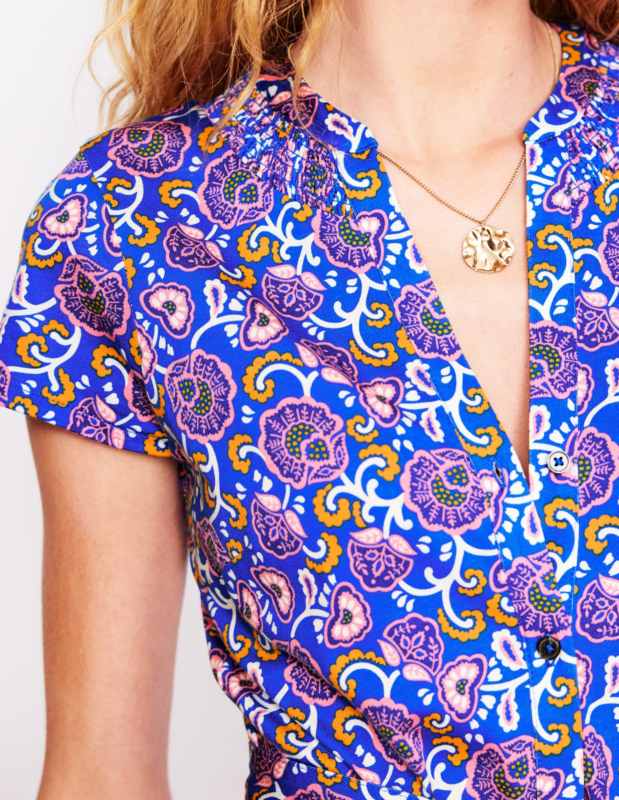 Robe-chemise Sara en jersey-Bleu galerie, motif Garden Vine - Image 2