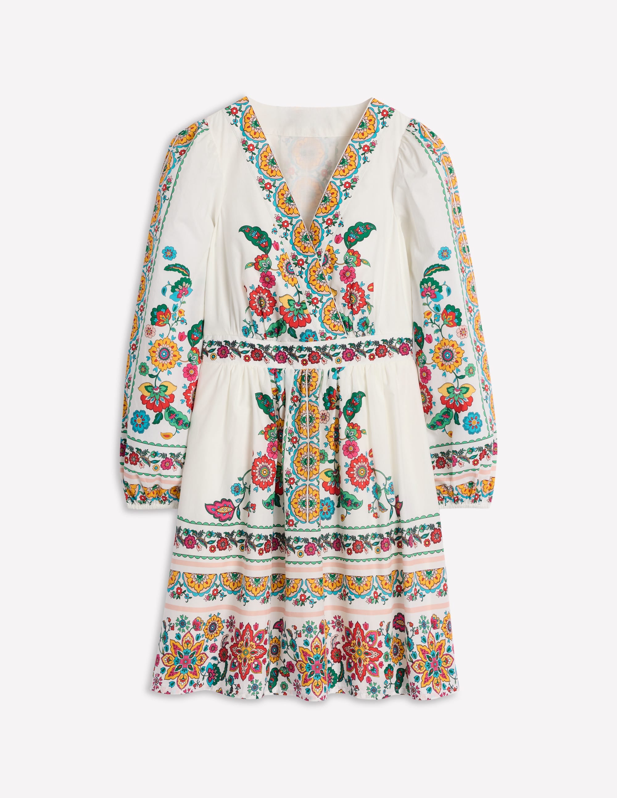 Mya Kurzes Baumwollkleid-Naturweiß, Botanischer Zweig - Image 6