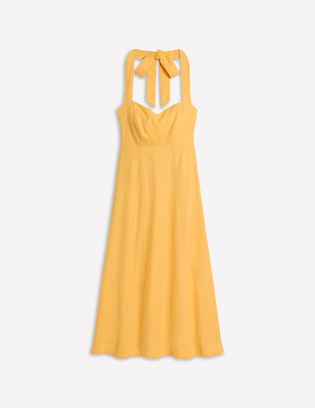 Neckholder-Kleid aus Leinen-Buttermilchgelb - Image 6