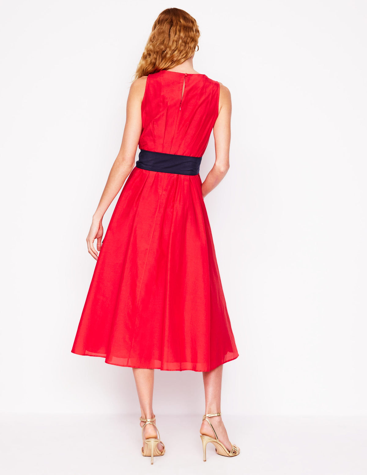 Ärmelloses Kleid mit Faltenrock-Anemone Honeycomb Spot-4