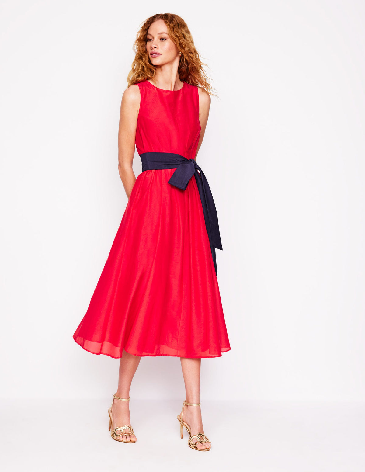 Ärmelloses Kleid mit Faltenrock-Anemone Honeycomb Spot-5