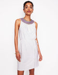 Robe courte Eleni brodée-Blanc