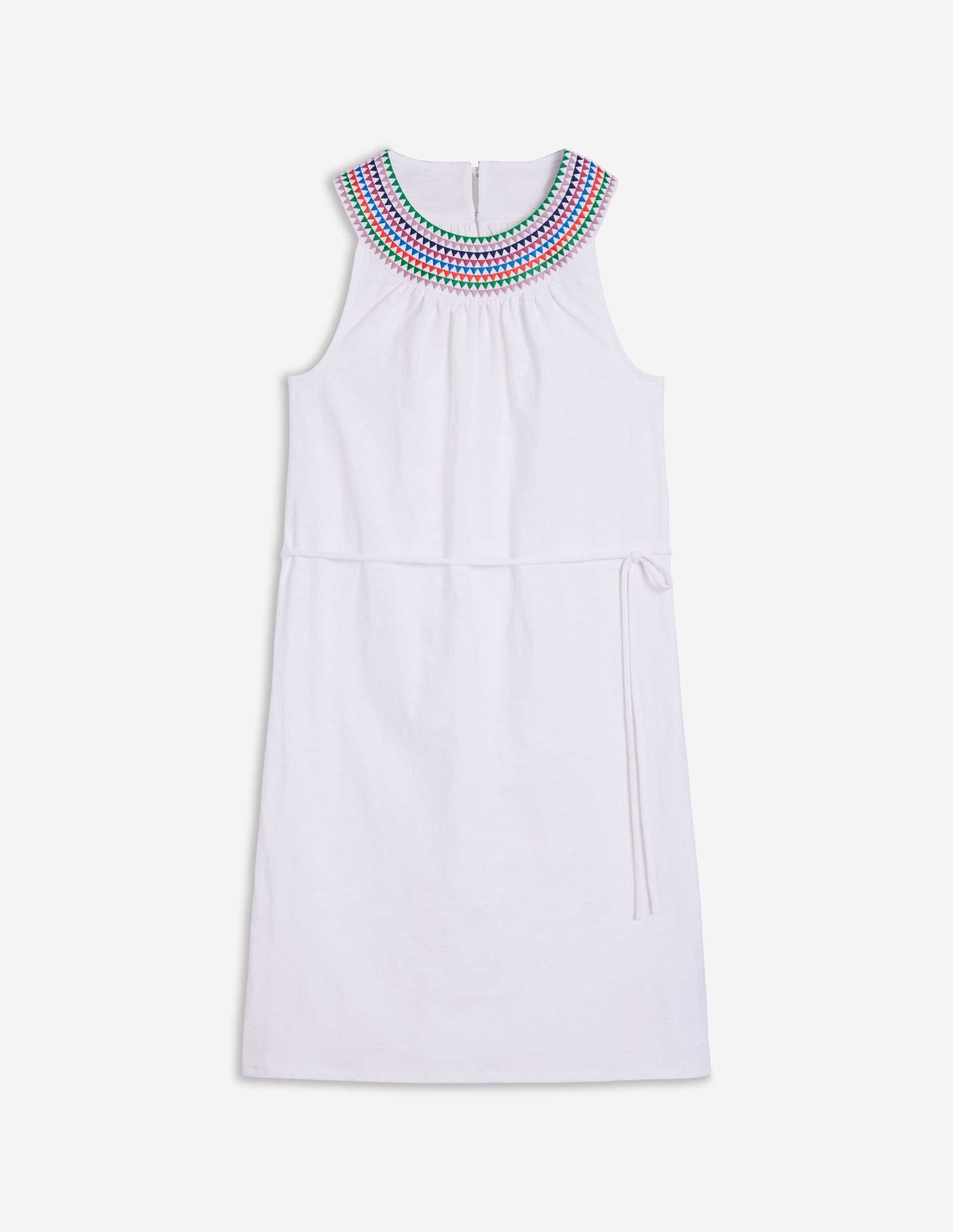 Robe courte Eleni brodée-Blanc-5