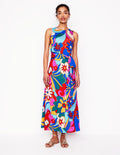 Robe trapèze à nouer-Multi, motif Blossom Pop