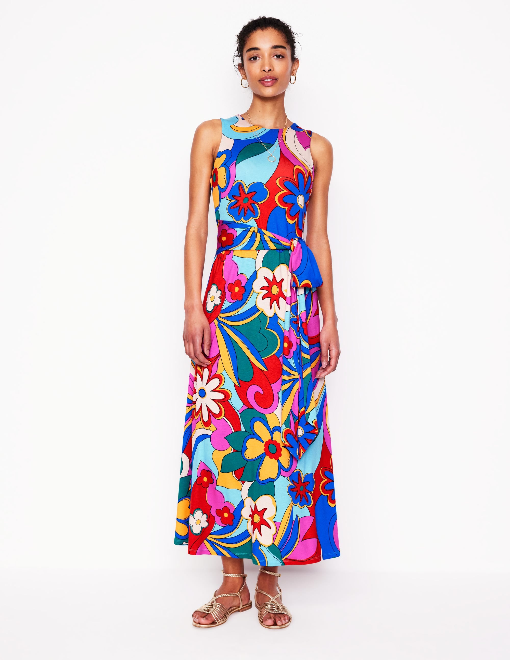 Robe trapèze à nouer-Multi, motif Blossom Pop - Image 1