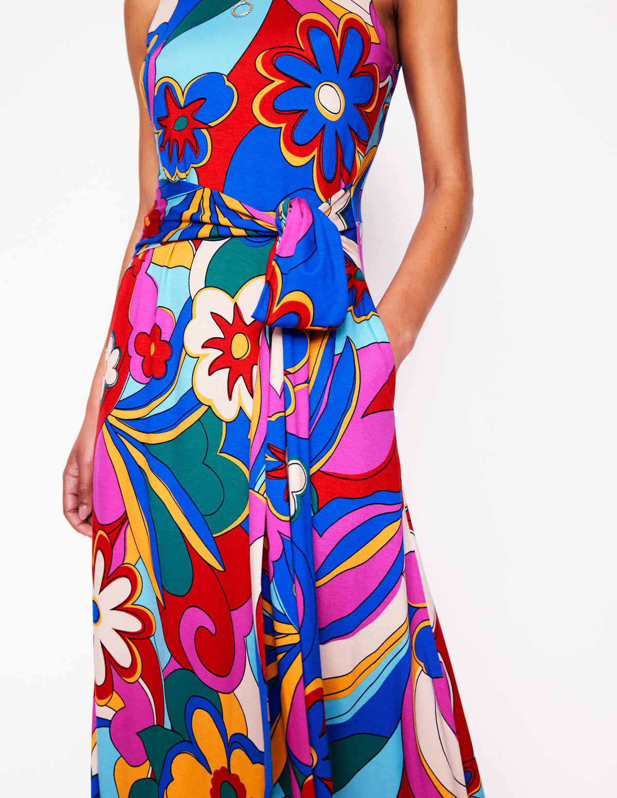 Robe trapèze à nouer-Multi, motif Blossom Pop - Image 3