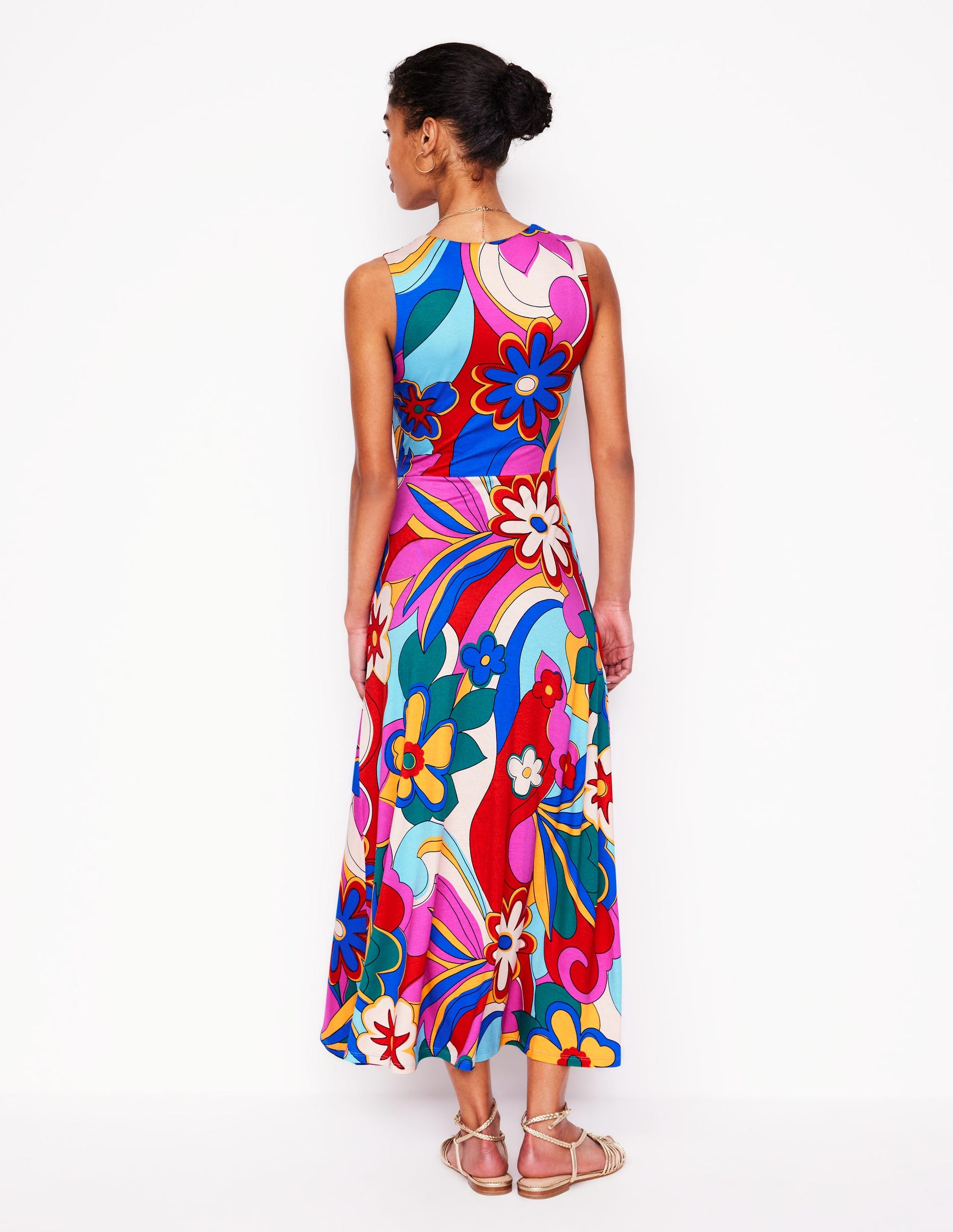 Robe trapèze à nouer-Multi, motif Blossom Pop-4