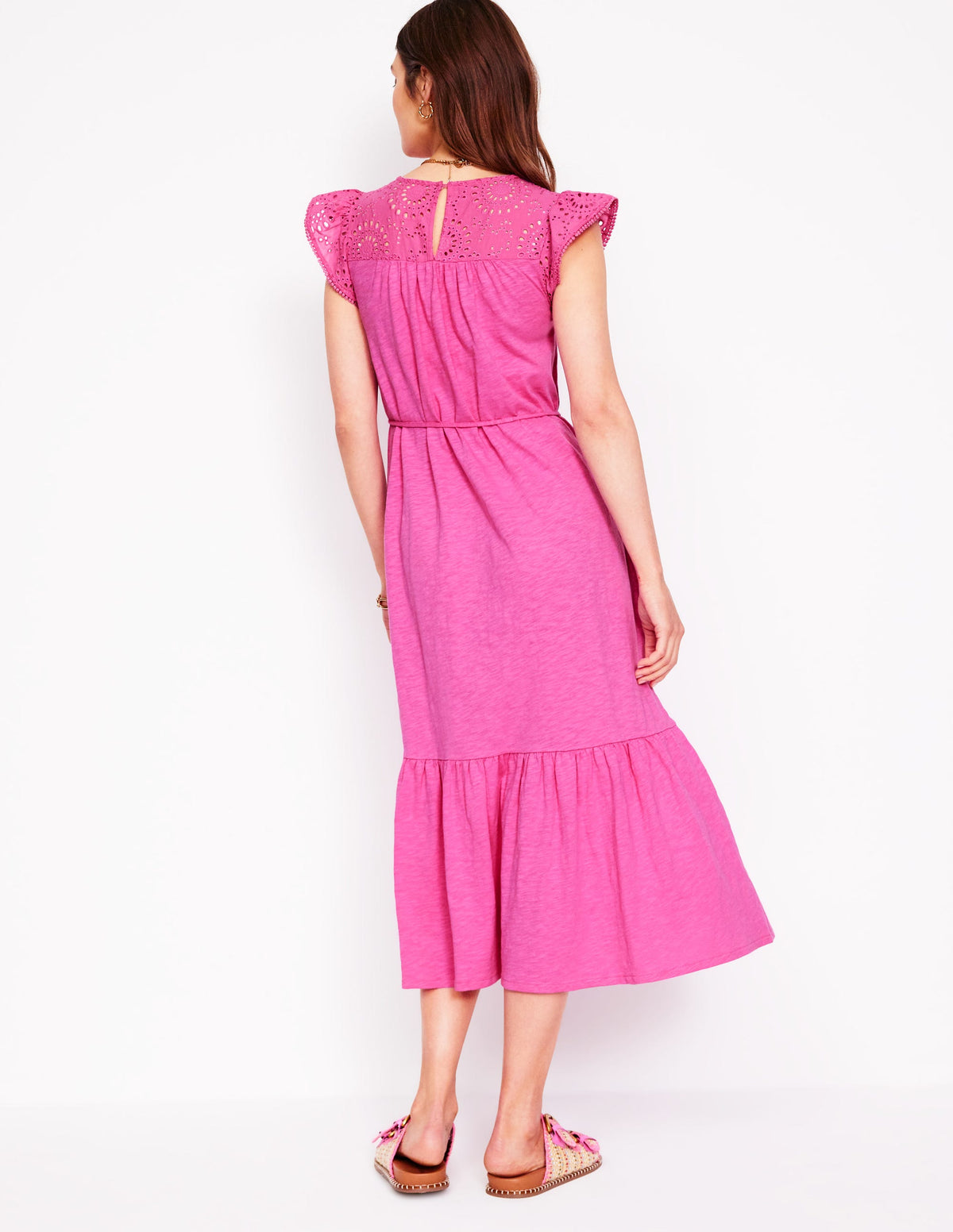 Juliet Midikleid mit Lochstickerei-Rosa - Image 3