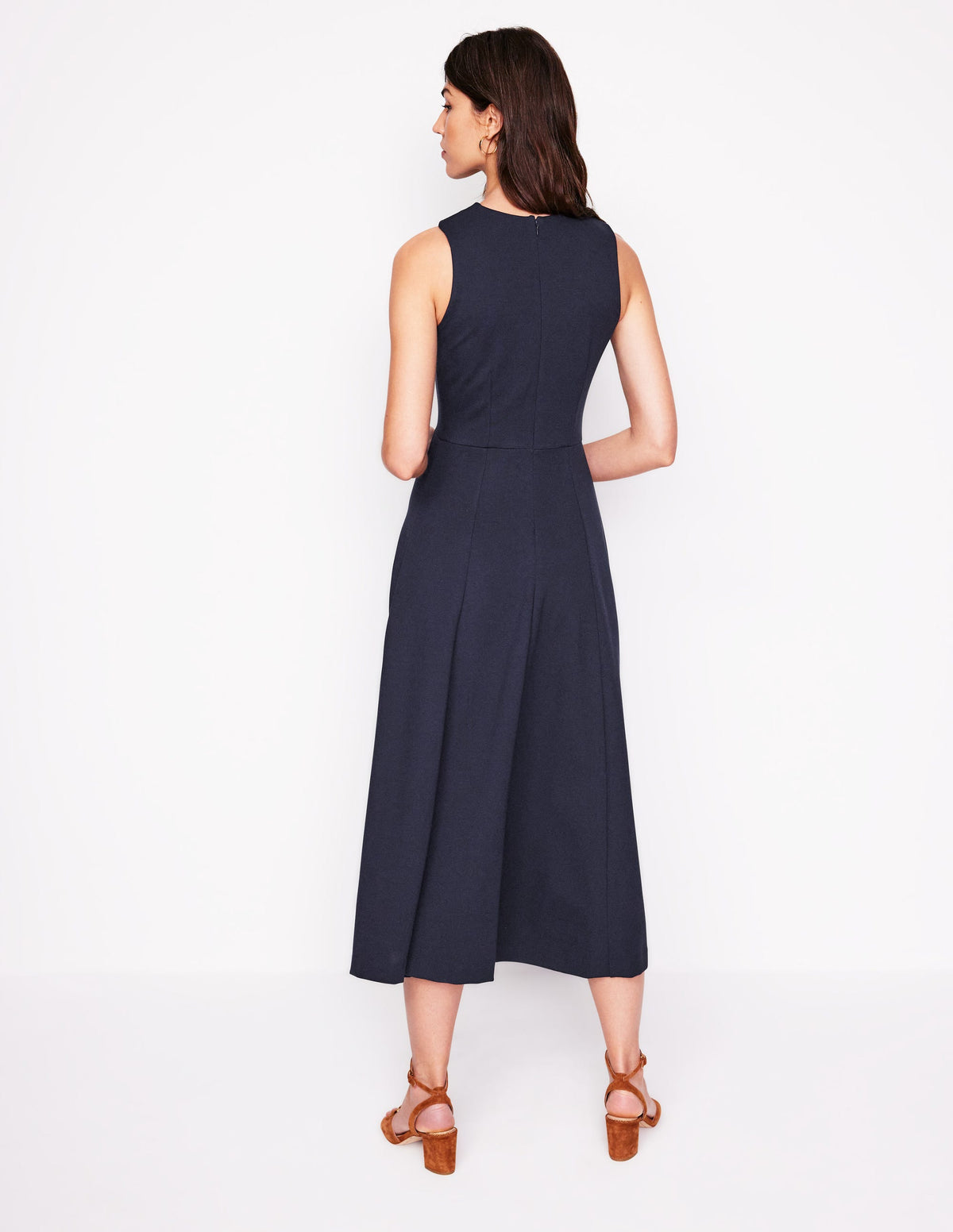 Ponté-Kleid mit überkreuzter Vorderseite-Marineblau - Image 3