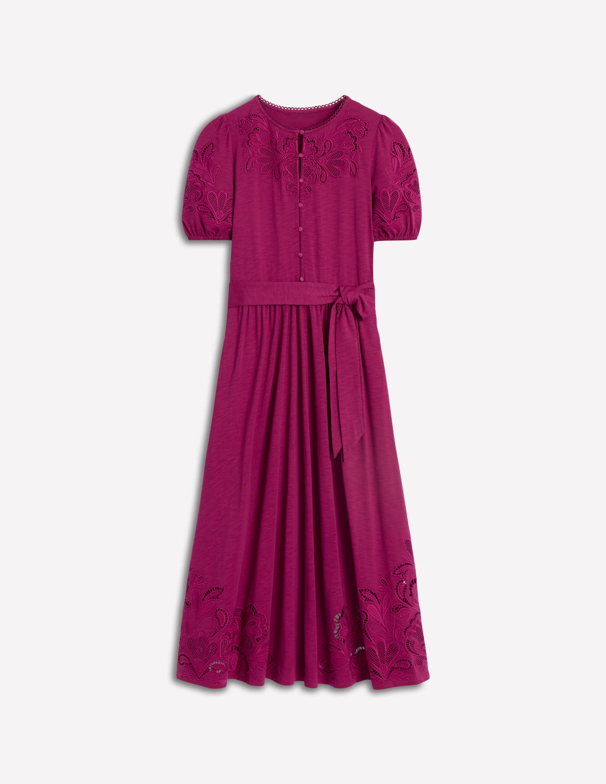 Midikleid mit Cutwork-Detail-Sattes Magenta-5