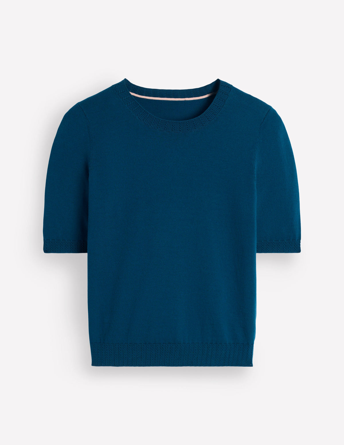 Emilia Baumwoll-T-Shirt mit Rundhalsausschnitt-Hafenblau-6